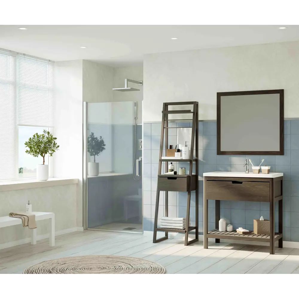 Фото 4 Тумба под раковину Trende Stilvoll TRE9-1008VF + 1008-001-0126 85см цвет коричневый, с раковиной