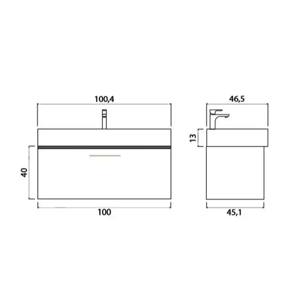 Фото 4 Тумба под раковину Trende Stilwerk TRE5-1378SO + 1378-001-0126 подвесная 101см цвет коричневый, с раковиной