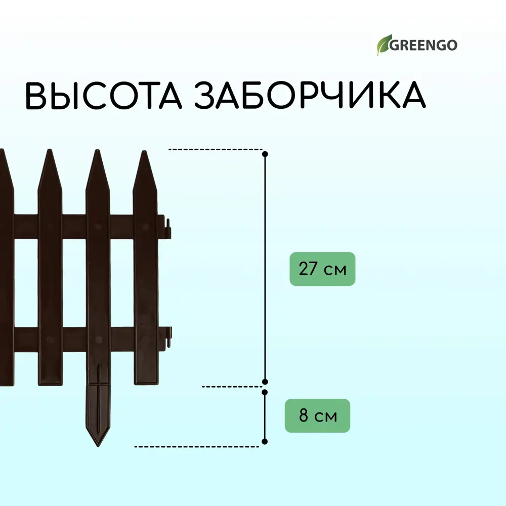Фото 3 Заборчик декоративный Greengo Gotika 35x210 см 5 секций пластик коричневый Фото 3 Заборчик декоративный Greengo Gotika 35x210 см 5 секций пластик коричневый
