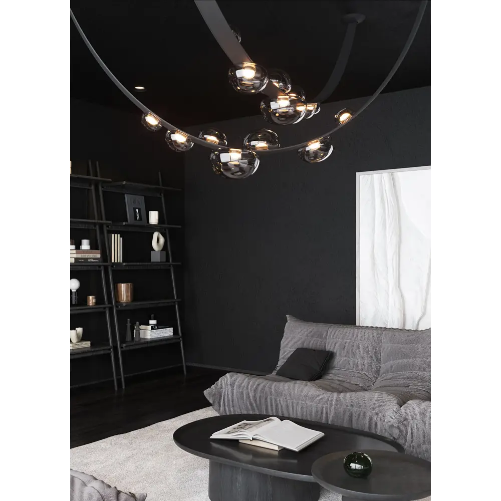 Фото 7 Люстра подвесная светодиодная Flylight Lstr 12 м² теплый белый (желтый) свет цвет черный Фото 7 Люстра подвесная светодиодная Flylight Lstr 12 м² теплый белый (желтый) свет цвет черный