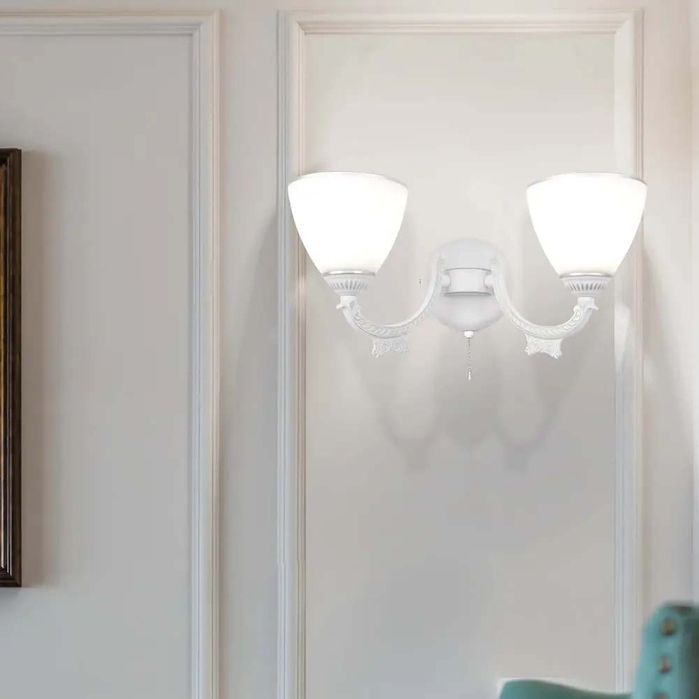 Фото 2 Настенный светильник Arte perfetto luce Тип в 3334.8493.2w.wt.sl цвет белый Фото 2 Настенный светильник Arte perfetto luce Тип в 3334.8493.2w.wt.sl цвет белый