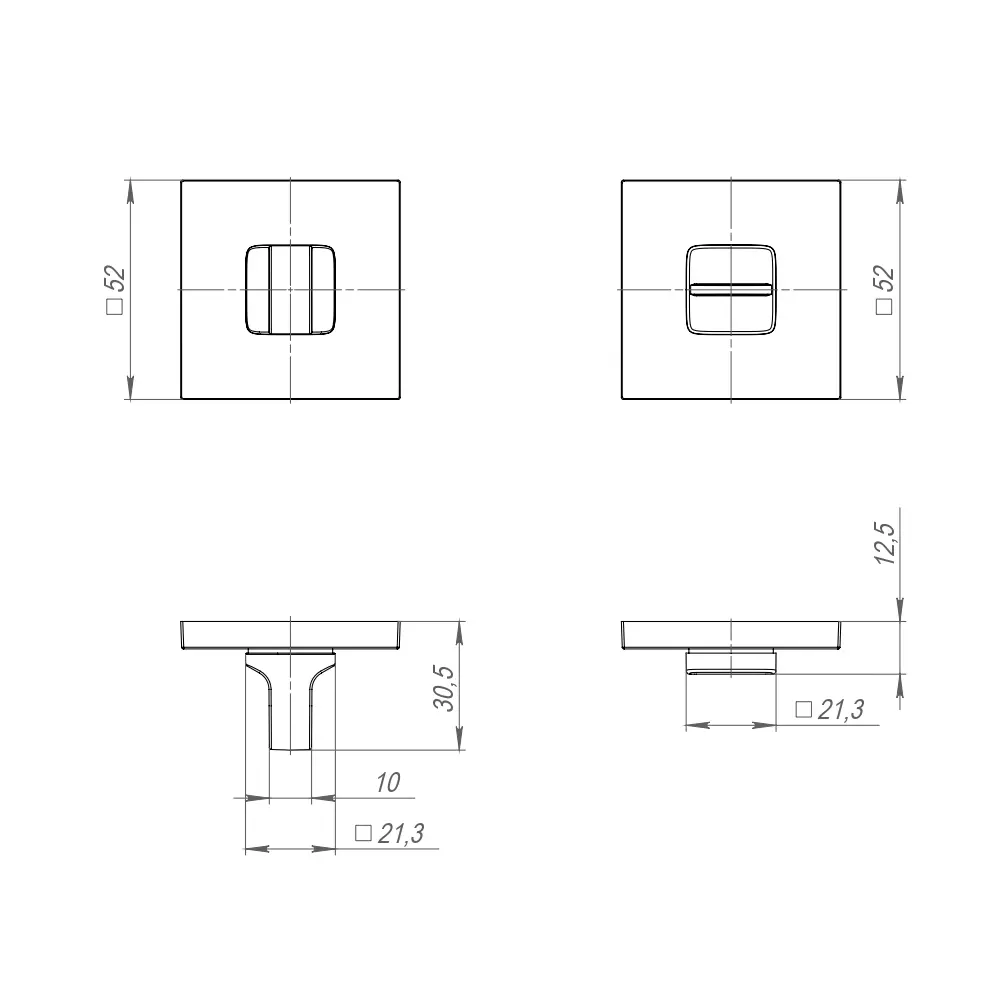 Фото 2 Ручка поворотная BK6.K.JS51 (BK6 JS) SSC-16 сатинированный хром Фото 2 Ручка поворотная BK6.K.JS51 (BK6 JS) SSC-16 сатинированный хром