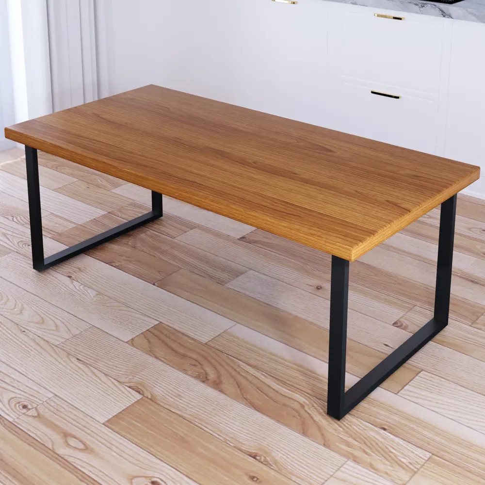 Фото 2 Журнальный столик прямоугольный Solarius Loft 60x120x50 см цвета ольхи с черными ножками Фото 2 Журнальный столик прямоугольный Solarius Loft 60x120x50 см цвета ольхи с черными ножками