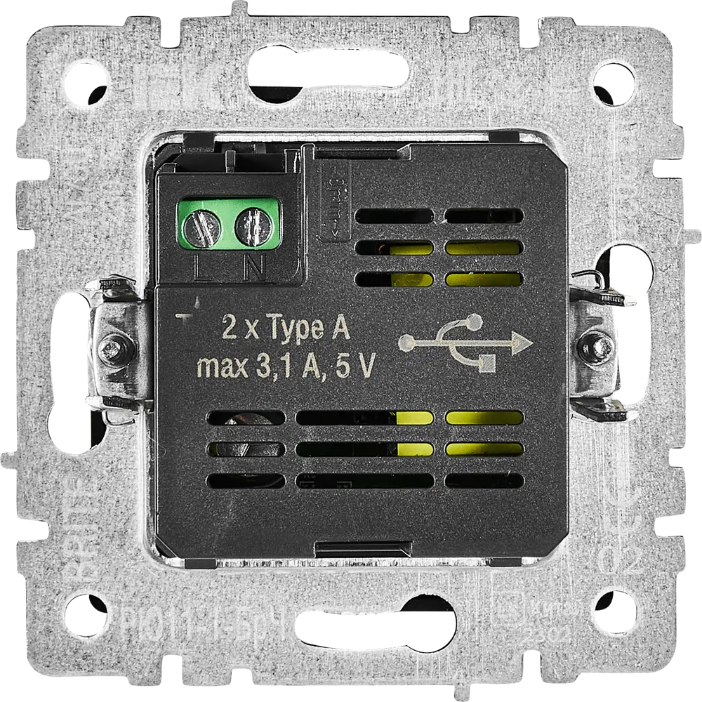 Фото 4 Розетка USB встраиваемая IEK Brite РЮ10-1-БрЧ цвет черный Фото 4 Розетка USB встраиваемая IEK Brite РЮ10-1-БрЧ цвет черный