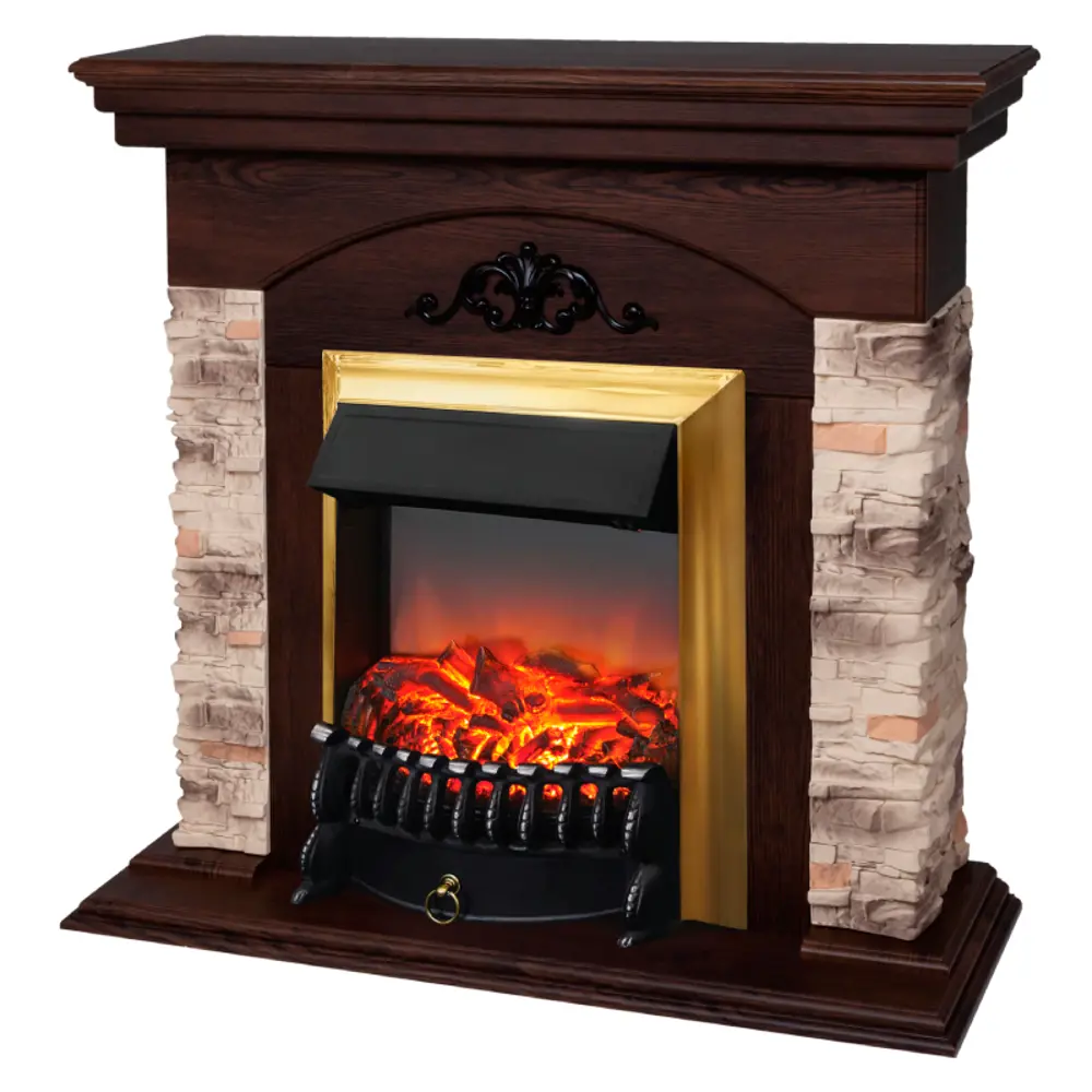 Фото 2 Каминокомплект Realflame Rockwood STD NT-F316 с очагом Fobos-S Lux BR 750Вт античный дуб