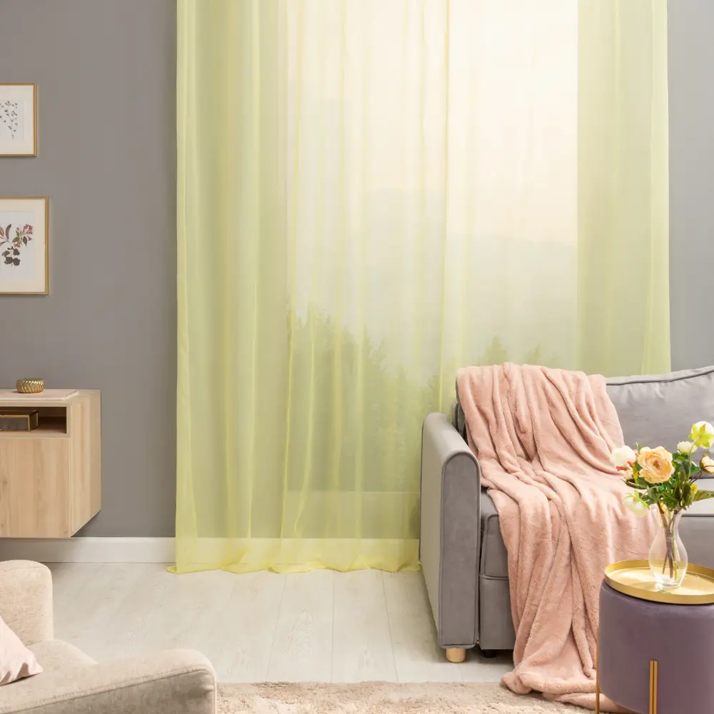 Фото Тюль на ленте Inspire Polyone 300x280 см цвет желтый Lime 6 Фото Тюль на ленте Inspire Polyone 300x280 см цвет желтый Lime 6