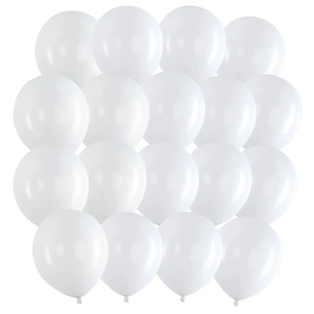 Фото 4 Шарики воздушные набор на праздник 30 см 100 штук Одноцветные белые Brauberg Kids 591875