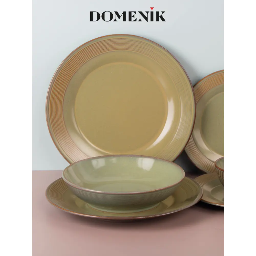 Фото 7 Тарелка Domenik Helezone Green 29.50x18x30 см керамика цвет зеленый Фото 7 Тарелка Domenik Helezone Green 29.50x18x30 см керамика цвет зеленый