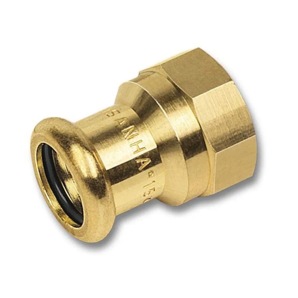 Фото Пресс-фитинг Sanha 1 1/2"x35 мм ВР-ВПР бронза Фото Пресс-фитинг Sanha 1 1/2"x35 мм ВР-ВПР бронза