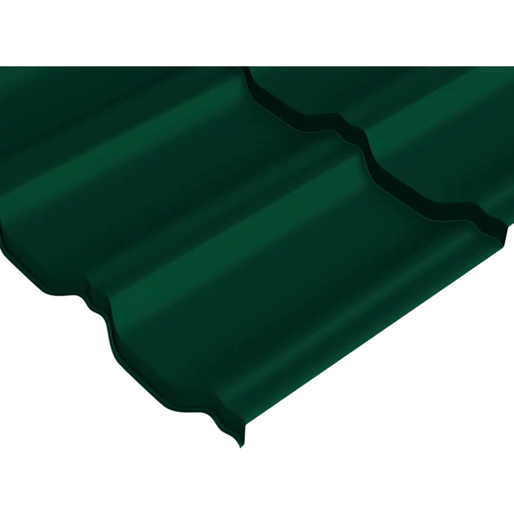 Фото Металлочерепица 0.5 мм ГОСТ 720x1180 мм RAL 6005 зеленый Фото Металлочерепица 0.5 мм ГОСТ 720x1180 мм RAL 6005 зеленый
