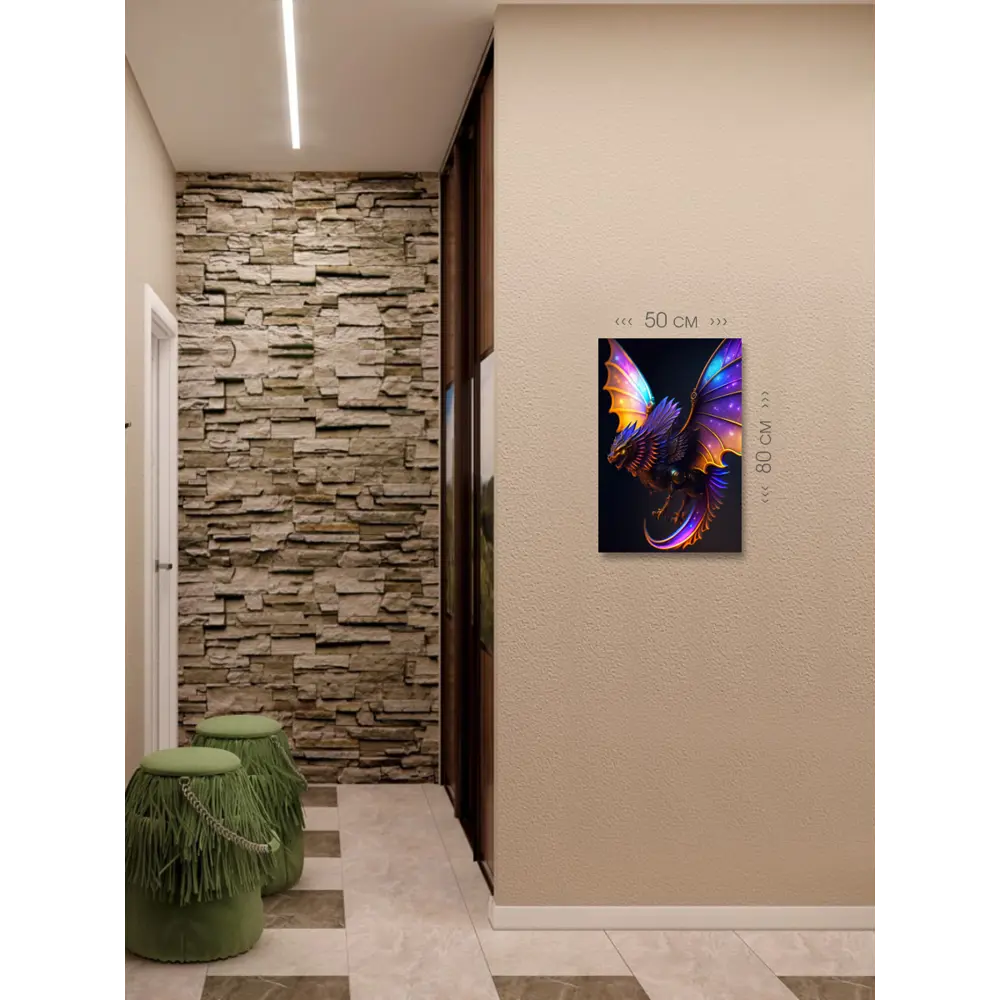 Фото 6 Картина на холсте First Class Images Дракон 102647 80x50 см