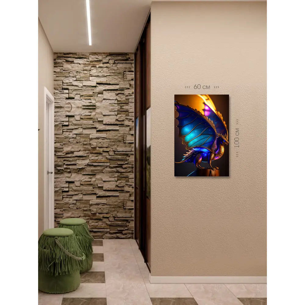 Фото 6 Картина на холсте First Class Images Дракон 102648M 100x60 см