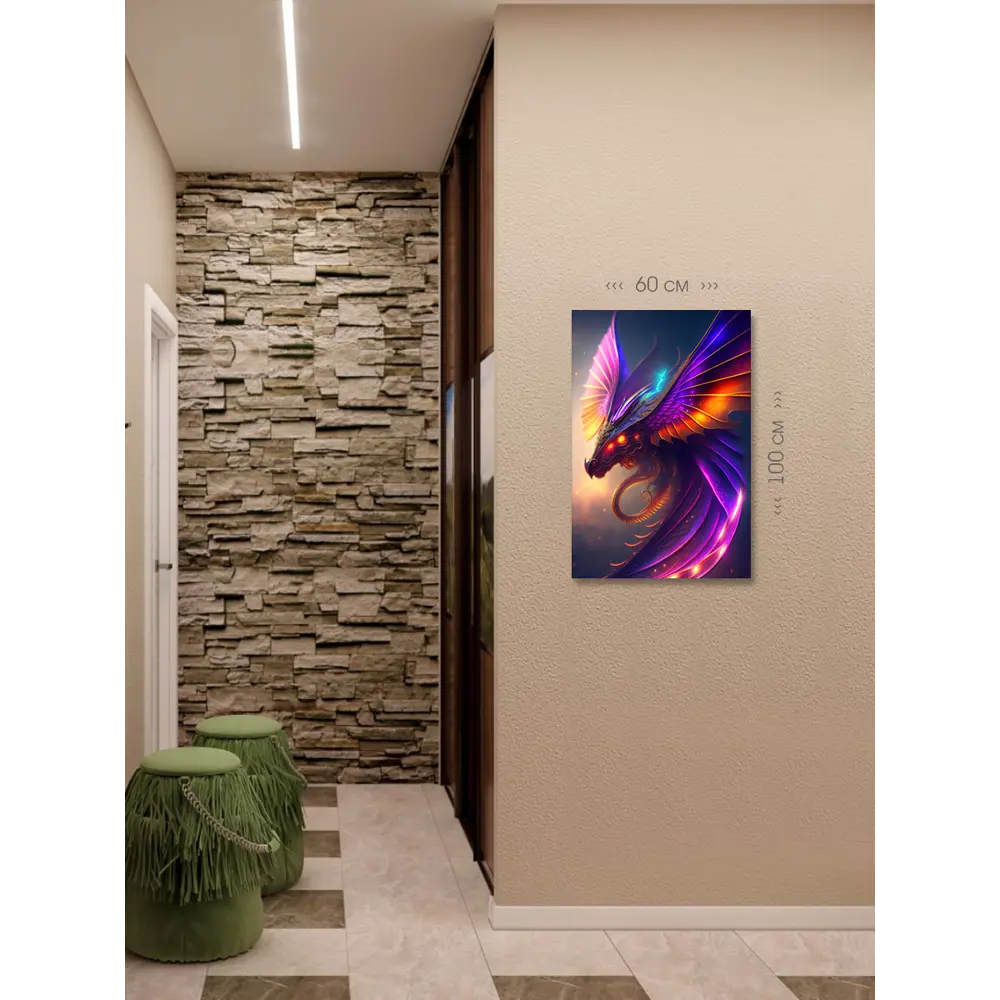 Фото 6 Картина на холсте First Class Images Дракон 102650M 100x60 см