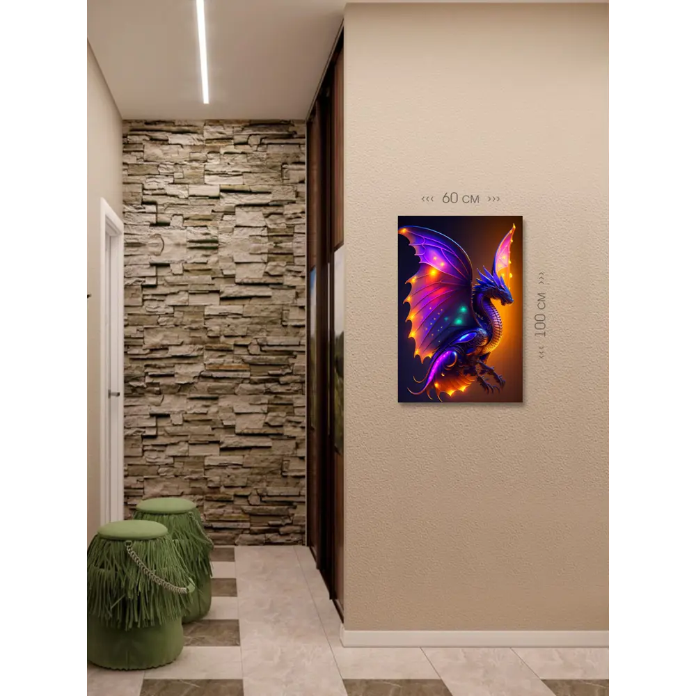 Фото 6 Картина на холсте First Class Images Дракон 102651M 100x60 см