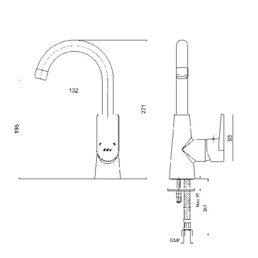 Фото 2 Смеситель для раковины E.c.a Dalia 102188118EX однорычажный цвет хром Фото 2 Смеситель для раковины E.c.a Dalia 102188118EX однорычажный цвет хром
