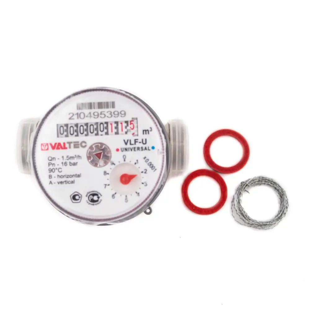 Фото 2 Счётчик для воды Valtec k3354 Ру16 1/2" L106 мм Фото 2 Счётчик для воды Valtec k3354 Ру16 1/2" L106 мм