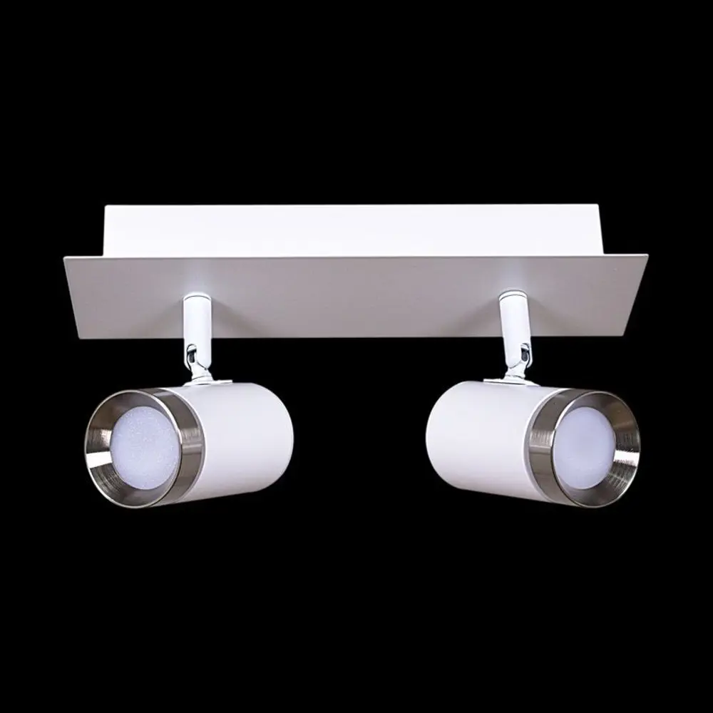 Фото 2 Спот поворотный светодиодный Reluce 84281-9.5-002rt led2*5w wt+sn 1 м² нейтральный белый свет цвет белый Фото 2 Спот поворотный светодиодный Reluce 84281-9.5-002rt led2*5w wt+sn 1 м² нейтральный белый свет цвет белый