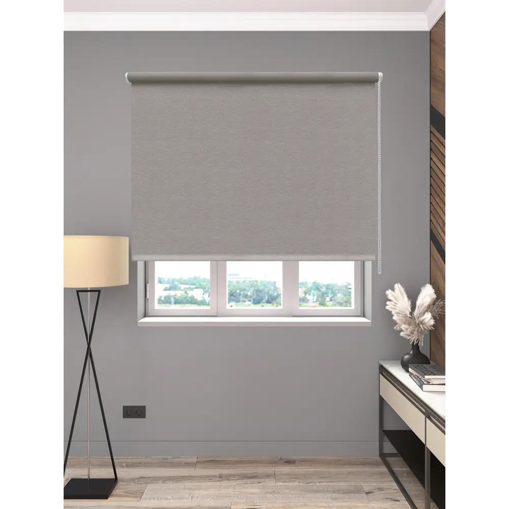 Фото 5 Штора рулонная блэкаут Вена 60x160 см серо-коричневая