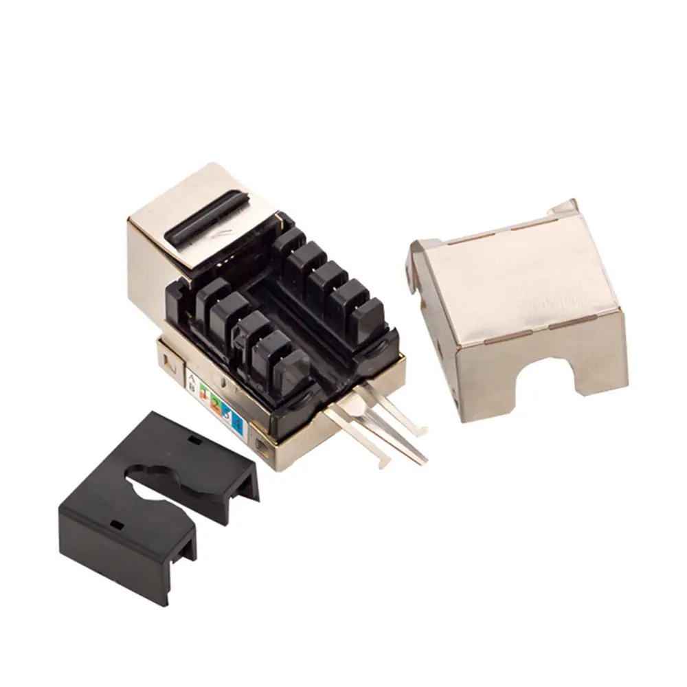 Фото 4 Модуль Keystone розеточный Teracom Pro Cat.5E RJ-45 экранированный FTP 110 IDC 90 градусов цвет серебристый металлик Фото 4 Модуль Keystone розеточный Teracom Pro Cat.5E RJ-45 экранированный FTP 110 IDC 90 градусов цвет серебристый металлик