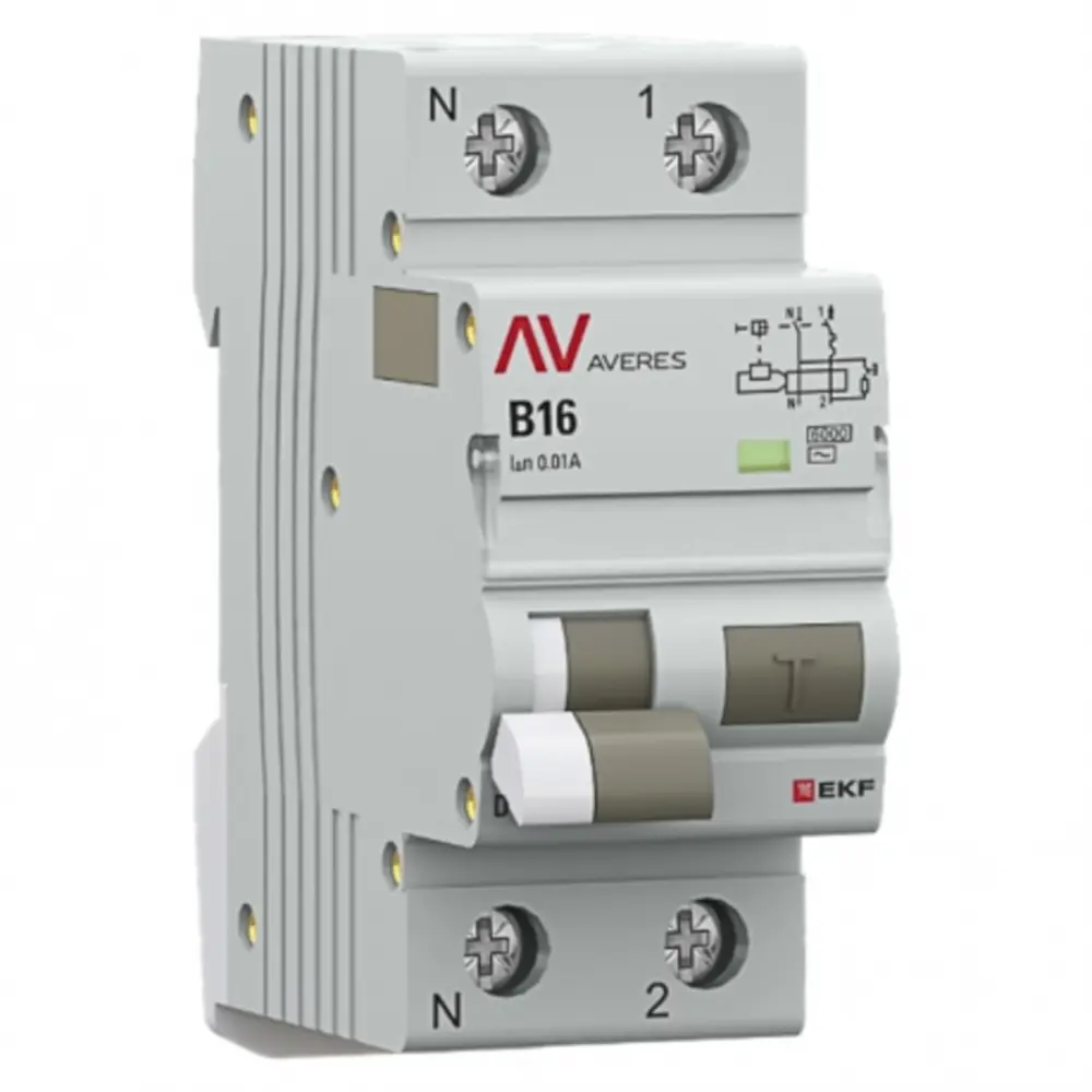 Фото Дифференциальный автомат Ekf Averes DVA-6 1P+N C16 А 10 мА 6 кА AC rcbo6-1pn-16B-10-ac-av Фото Дифференциальный автомат Ekf Averes DVA-6 1P+N C16 А 10 мА 6 кА AC rcbo6-1pn-16B-10-ac-av