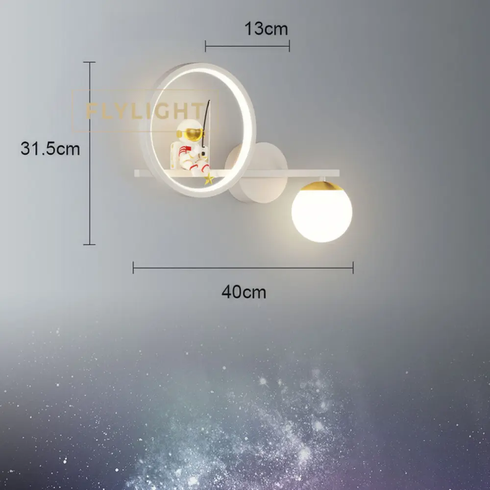 Фото 3 Настенный светильник светодиодный Flylight Космонавт SH 15 Вт теплый белый свет цвет белый Фото 3 Настенный светильник светодиодный Flylight Космонавт SH 15 Вт теплый белый свет цвет белый