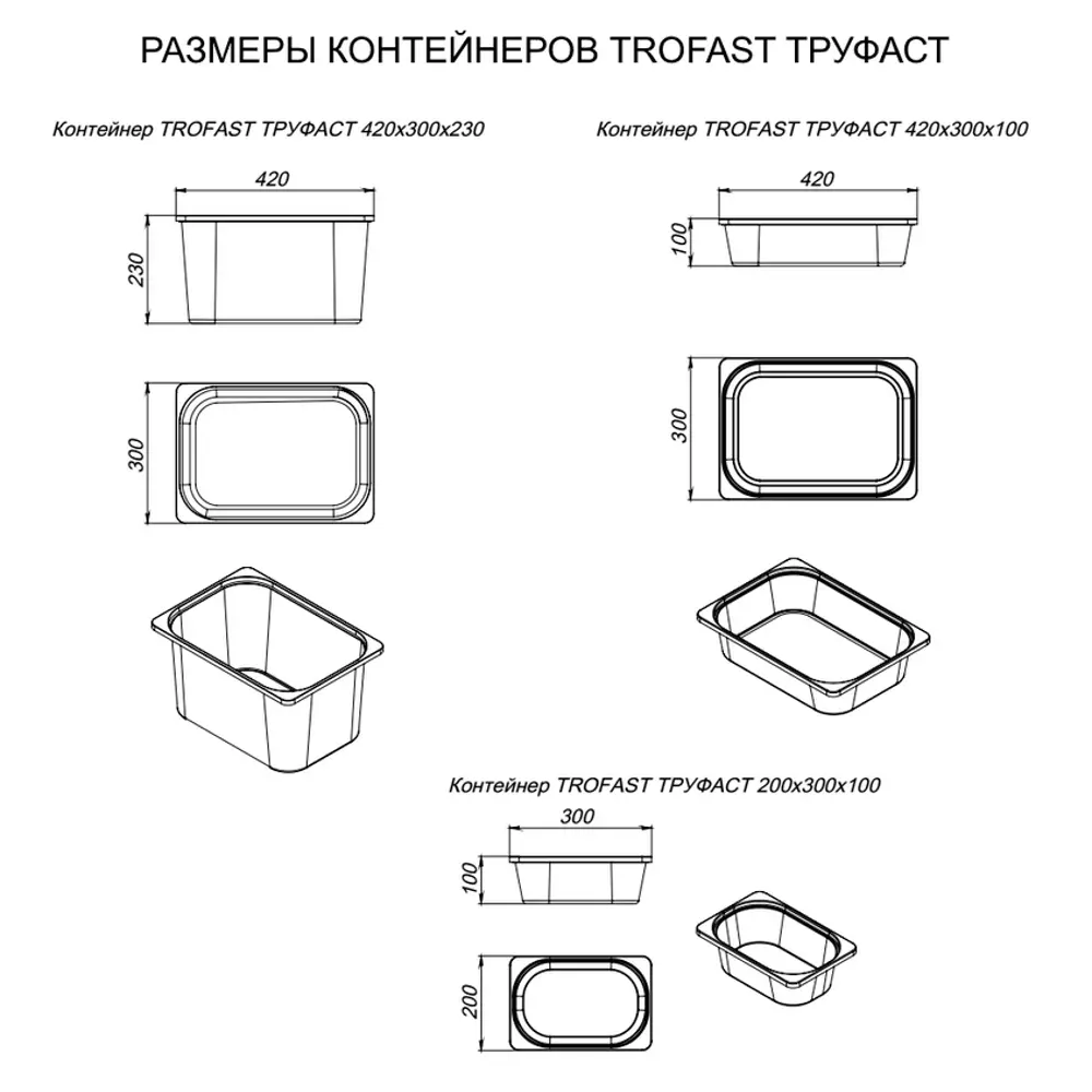 Фото 5 Контейнер Труфаст 42x23x30 см полимер цвет белый Фото 5 Контейнер Труфаст 42x23x30 см полимер цвет белый