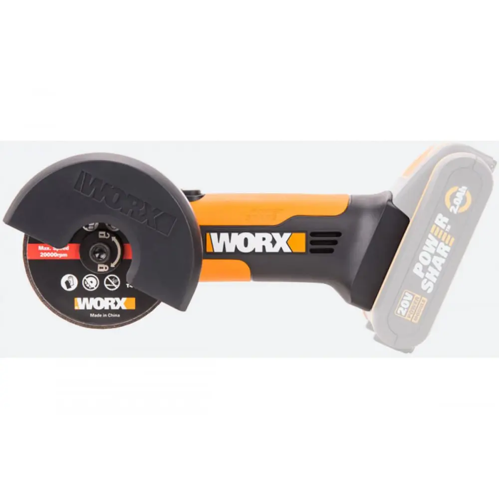 Фото 7 УШМ аккумуляторная Worx WX801.9 20 В Li-Ion 76 мм, без АКБ и ЗУ Фото 7 УШМ аккумуляторная Worx WX801.9 20 В Li-Ion 76 мм, без АКБ и ЗУ