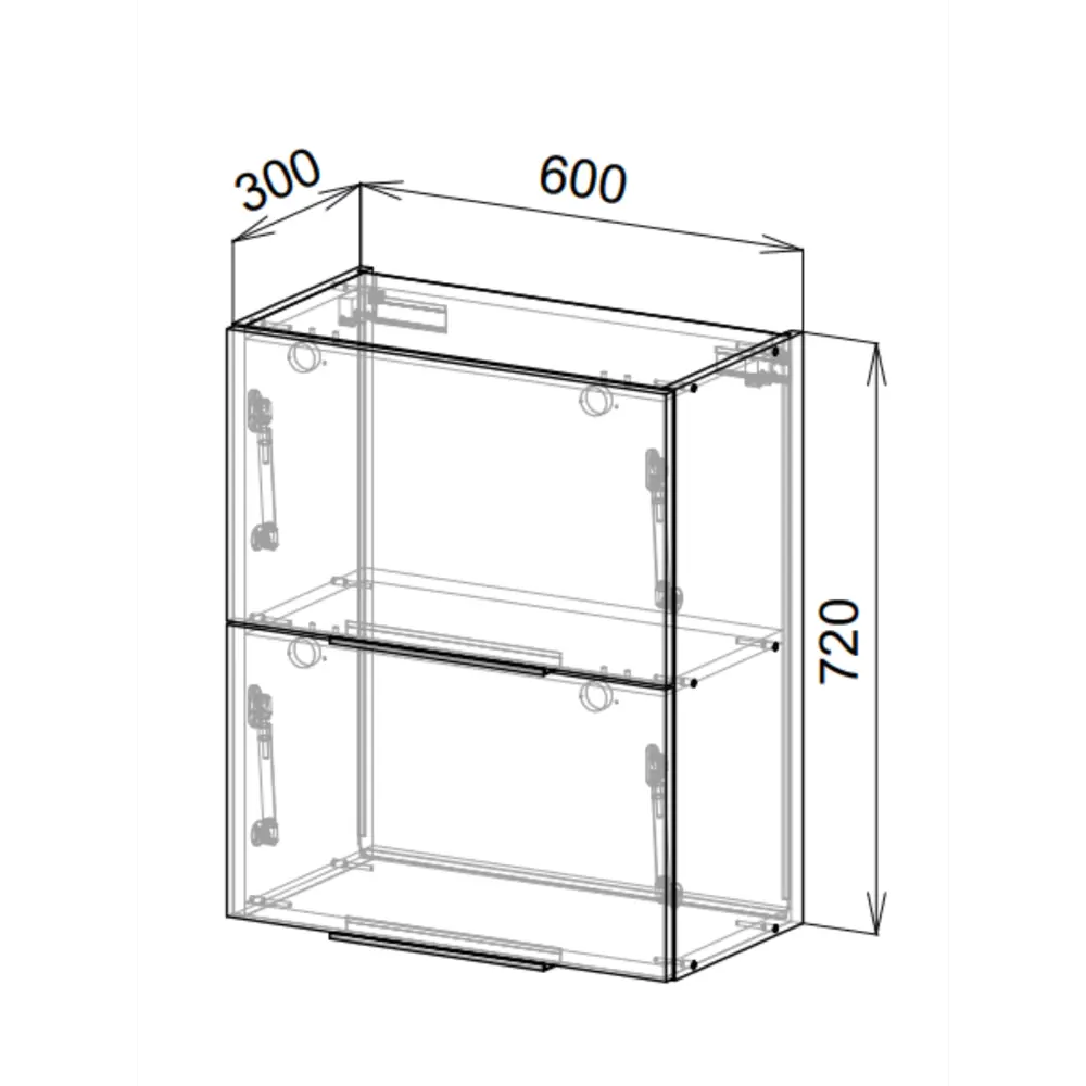 Фото 3 Навесной шкаф для вытяжки Софита Gray 60x72x30 см ЛДСП цвет серый камень
