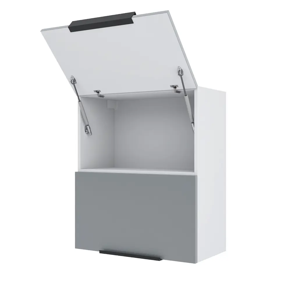 Фото 5 Навесной шкаф для вытяжки Софита Gray 60x72x30 см ЛДСП цвет серый камень