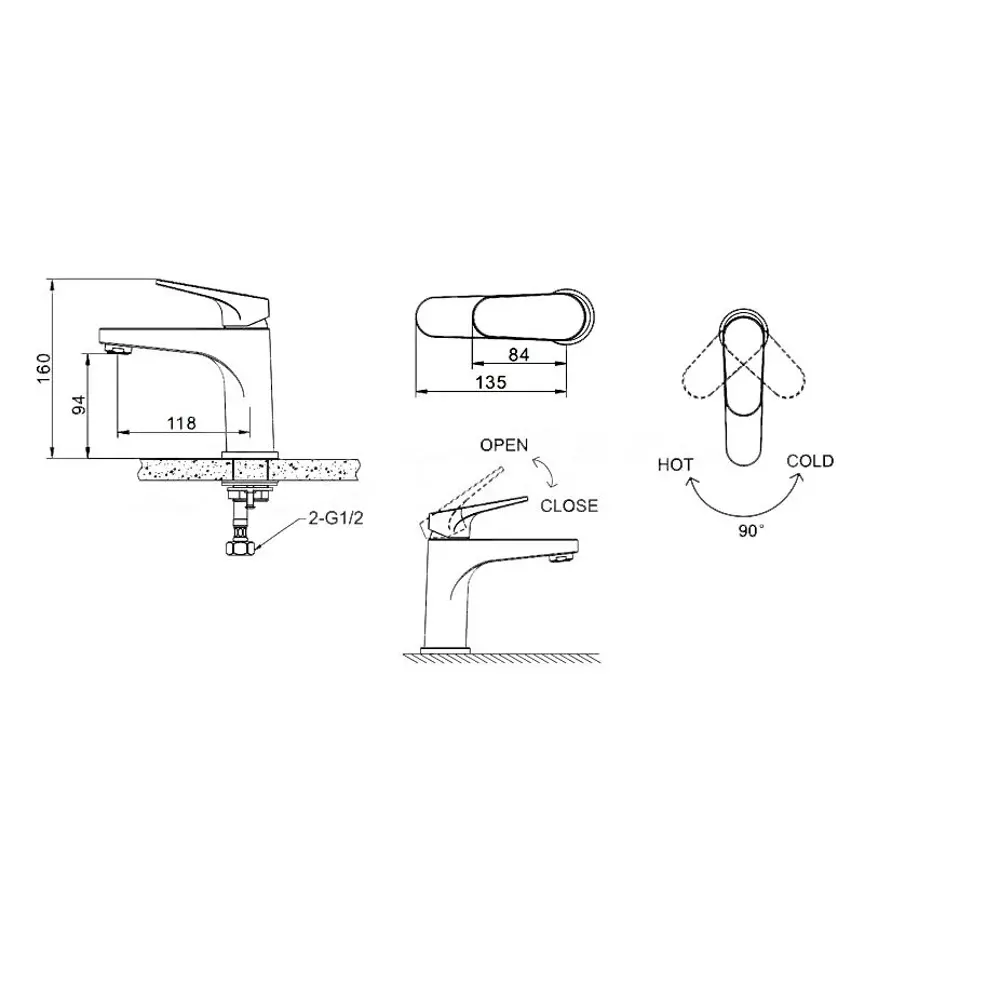 Фото 10 Комплект мебели для ванной комнаты Encanto ST60WDV21EL2 тумба напольная с раковиной, смеситель Bravat Eler