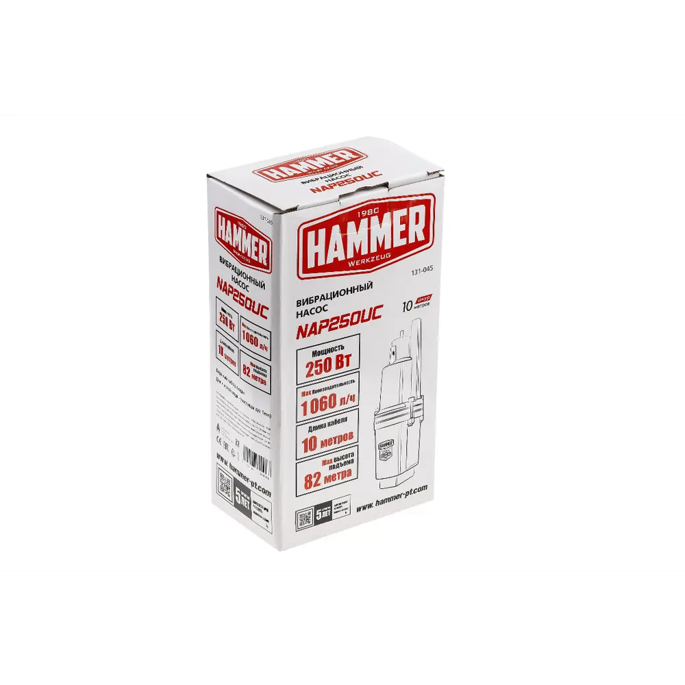 Фото 8 Насос Hammer NAP250UC(10), 1060л/ч 250Вт АлюМиний Фото 8 Насос Hammer NAP250UC(10), 1060л/ч 250Вт АлюМиний