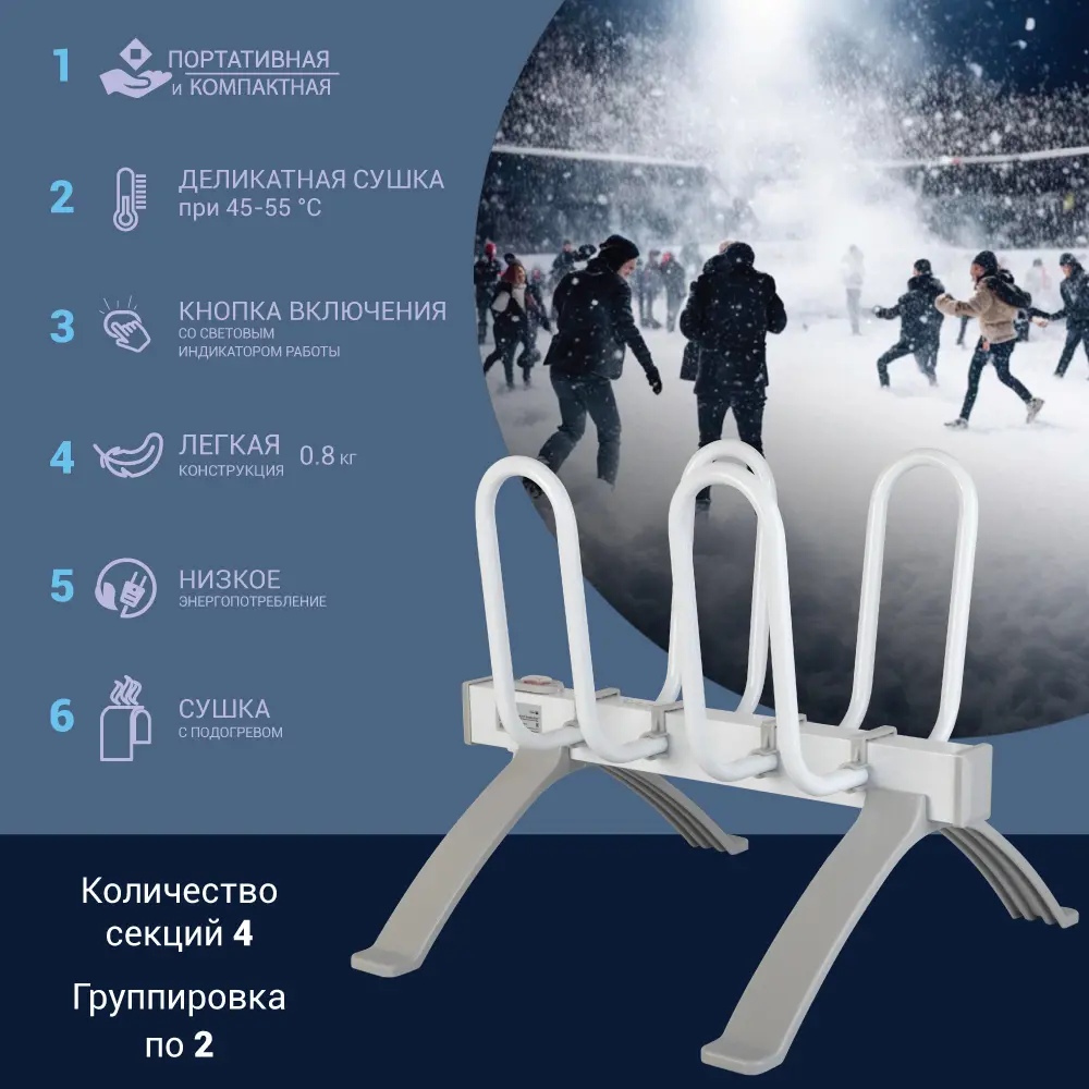 Фото 4 Сушилка для обуви VLK Calor-04 цвет белый Фото 4 Сушилка для обуви VLK Calor-04 цвет белый