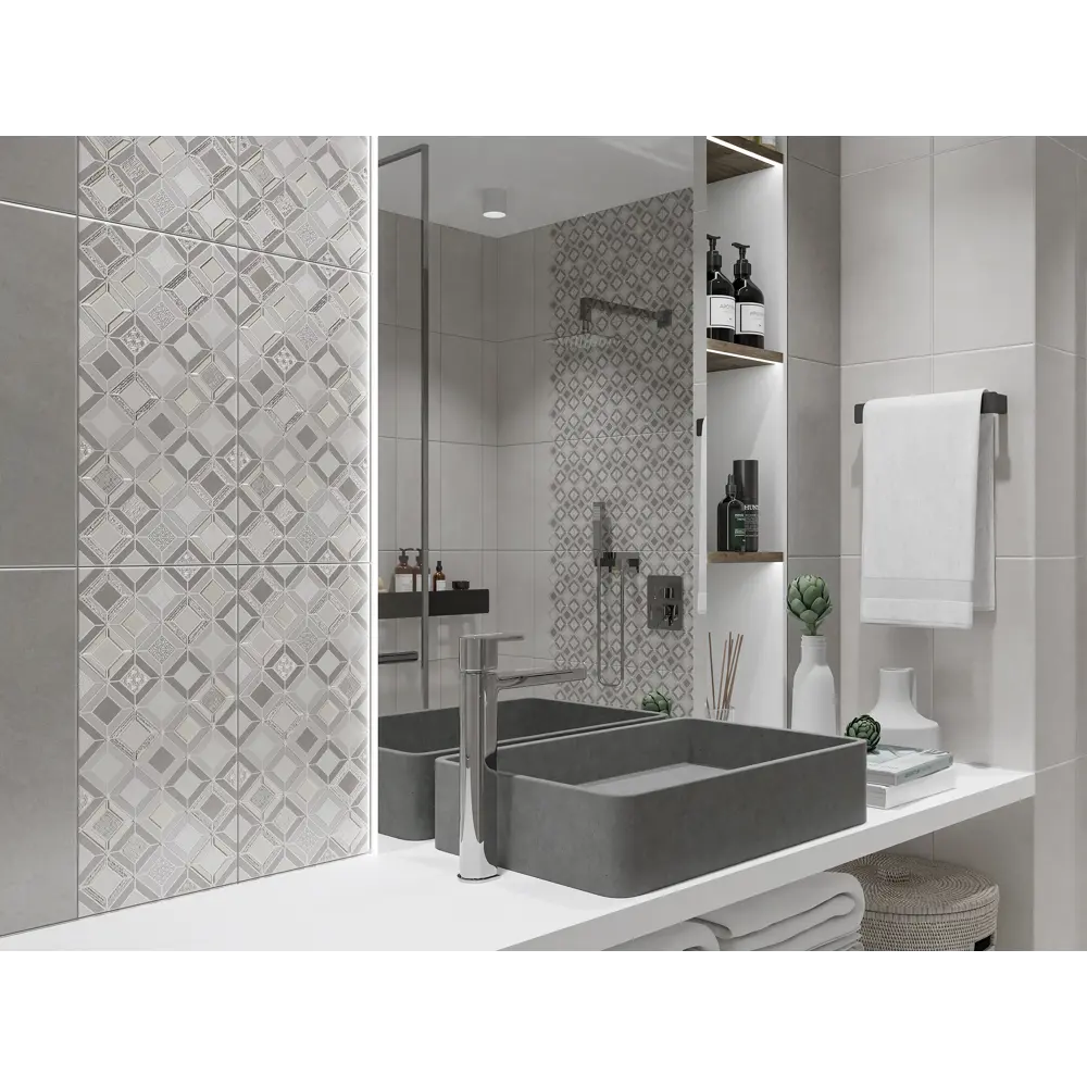 Фото Керамическая плитка Azori Starck tessera 1 509651101 20.1x40.5см цвет темно-серый, цена за упаковку Фото Керамическая плитка Azori Starck tessera 1 509651101 20.1x40.5см цвет темно-серый, цена за упаковку