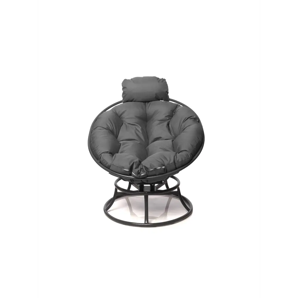 Фото 3 Кресло садовое M-group 12080309 Папасан пружинка мини 77 см x 29 см x 76 см искусственный ротанг серый/серебристый