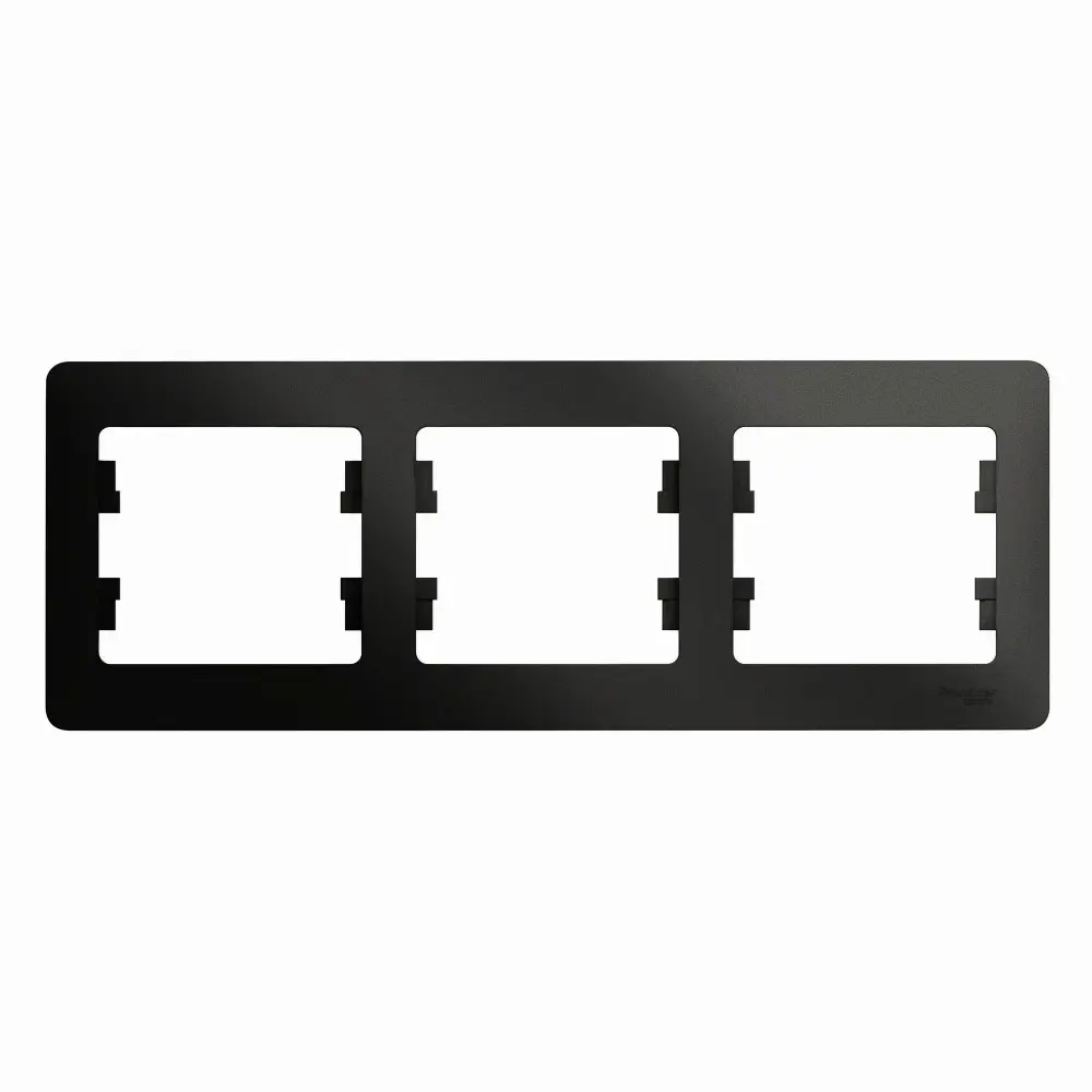 Фото Рамка для розеток Schneider electric Glossa 3 поста цвет антрацит Фото Рамка для розеток Schneider electric Glossa 3 поста цвет антрацит