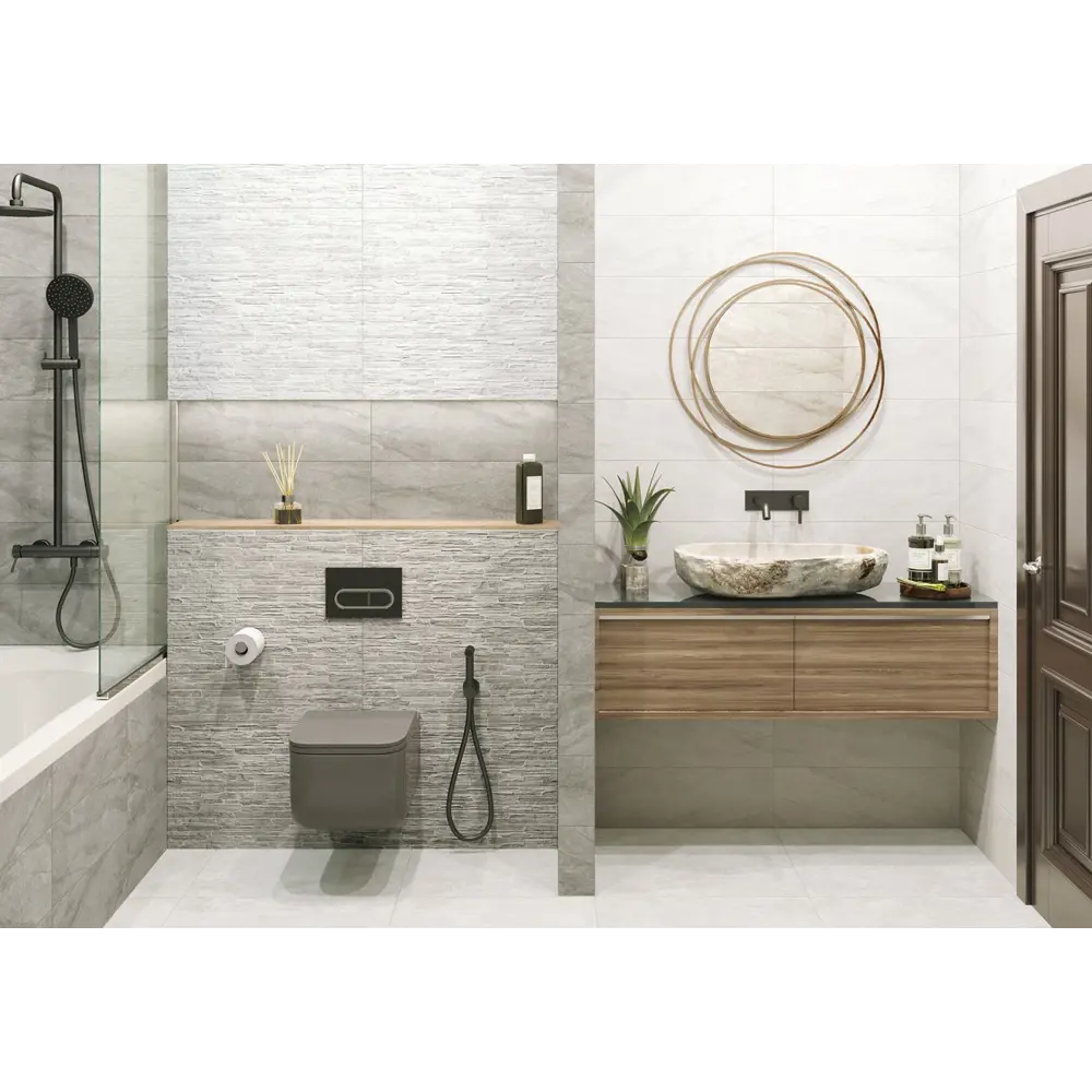 Фото Керамическая плитка Alma ceramica TWA11ROK717ekb 20x60см цвет серый, цена за упаковку Фото Керамическая плитка Alma ceramica TWA11ROK717ekb 20x60см цвет серый, цена за упаковку