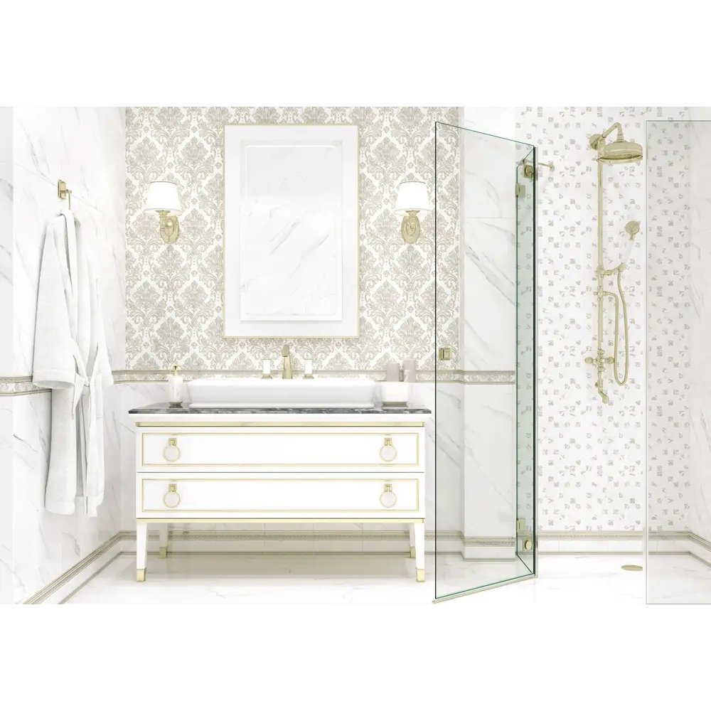 Фото 2 Декор плиточный настенный Alma ceramica Ilana Dwu12iln07rekb 24.6x74см цвет белый; бежевый Фото 2 Декор плиточный настенный Alma ceramica Ilana Dwu12iln07rekb 24.6x74см цвет белый; бежевый