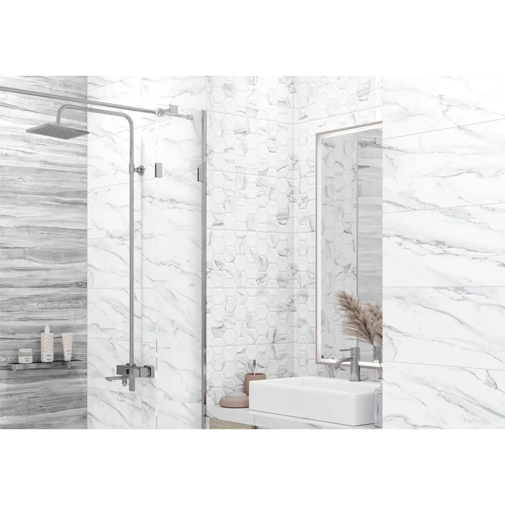 Фото 3 Керамическая плитка Alma ceramica TWU09WDX707ekb 24.9x50см цвет серая, цена за упаковку Фото 3 Керамическая плитка Alma ceramica TWU09WDX707ekb 24.9x50см цвет серая, цена за упаковку