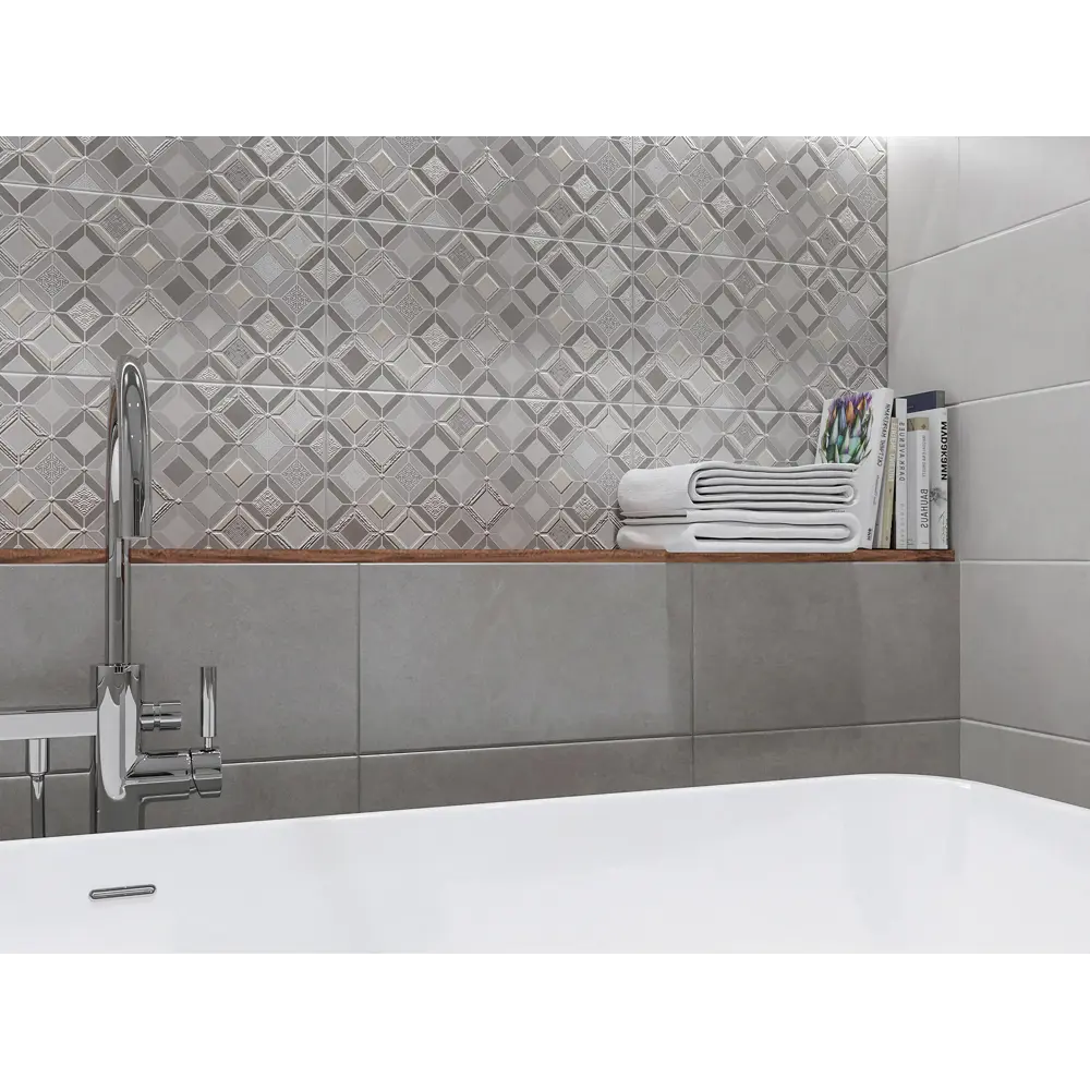 Фото 3 Керамическая плитка Azori Starck grey 509641101 20.1x40.5см цвет темно-серый, цена за упаковку Фото 3 Керамическая плитка Azori Starck grey 509641101 20.1x40.5см цвет темно-серый, цена за упаковку