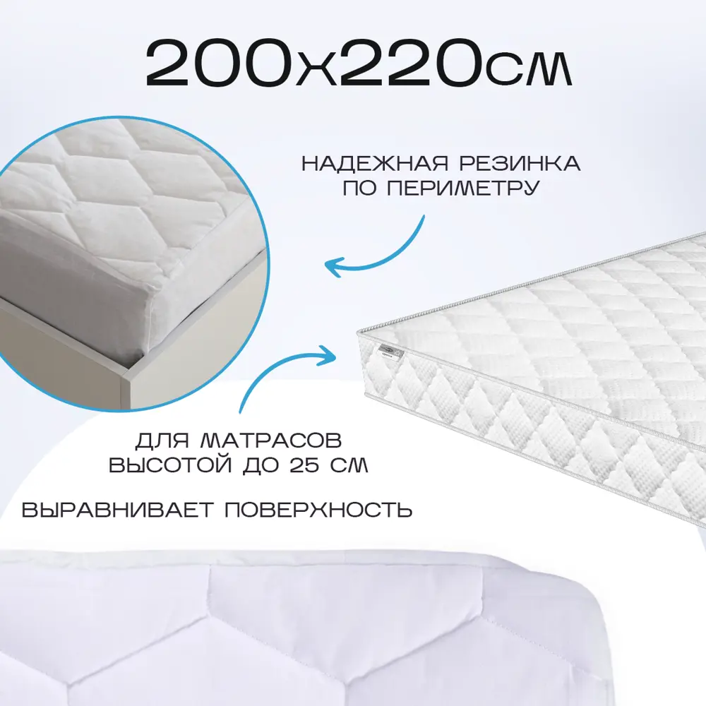 Фото 2 Наматрасник Sn Textile на резинках Водонепроницаемый "Аквастоп" 220x200 Фото 2 Наматрасник Sn Textile на резинках Водонепроницаемый "Аквастоп" 220x200