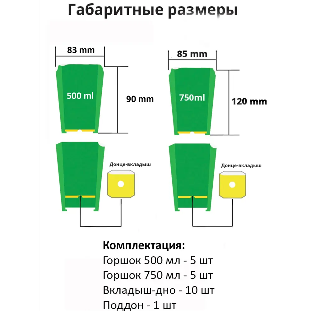 Фото 4 Горшки для рассады и цветов Пеликан двухъярусные 10 шт по 5 шт 750 и 500 мл белые Фото 4 Горшки для рассады и цветов Пеликан двухъярусные 10 шт по 5 шт 750 и 500 мл белые