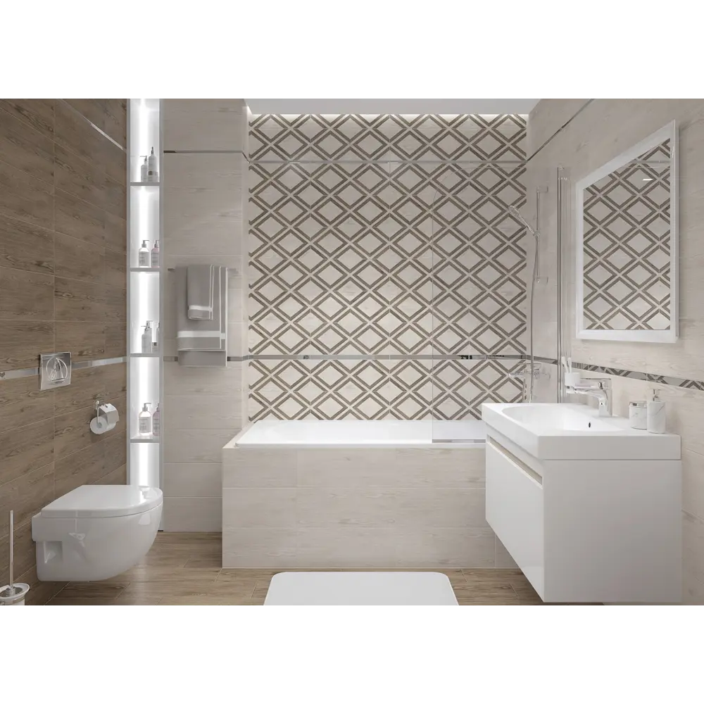 Фото Керамическая плитка Laparet Wisdom х9999284109 20x50см 1.1 м² цвет бежевый, цена за упаковку Фото Керамическая плитка Laparet Wisdom х9999284109 20x50см 1.1 м² цвет бежевый, цена за упаковку