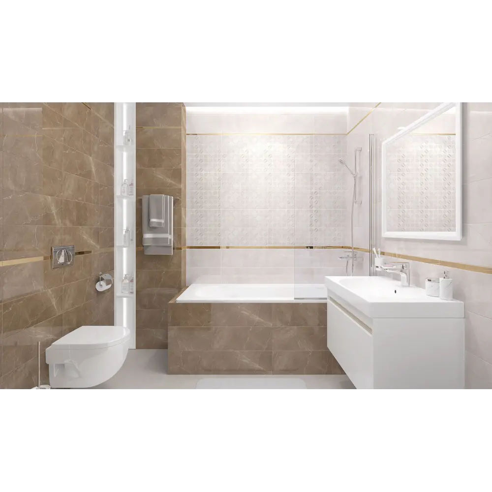 Фото 7 Керамическая плитка Laparet Fronda х9999284079 20x50см 1.1 м² цвет светло-серый, цена за упаковку Фото 7 Керамическая плитка Laparet Fronda х9999284079 20x50см 1.1 м² цвет светло-серый, цена за упаковку