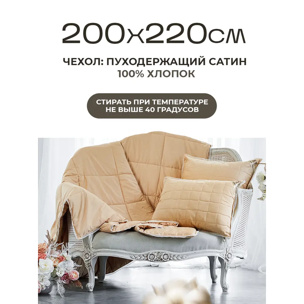 Фото 2 Одеяло Sn textile из верблюжьего пуха евро сатин Noil Camelus 200x220 всесезонное Фото 2 Одеяло Sn textile из верблюжьего пуха евро сатин Noil Camelus 200x220 всесезонное