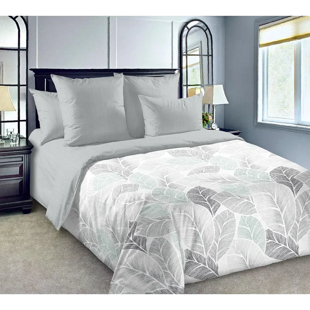 Фото Комплект постельного белья Home mercury Антея 32380 2-спальный перкаль серый Фото Комплект постельного белья Home mercury Антея 32380 2-спальный перкаль серый