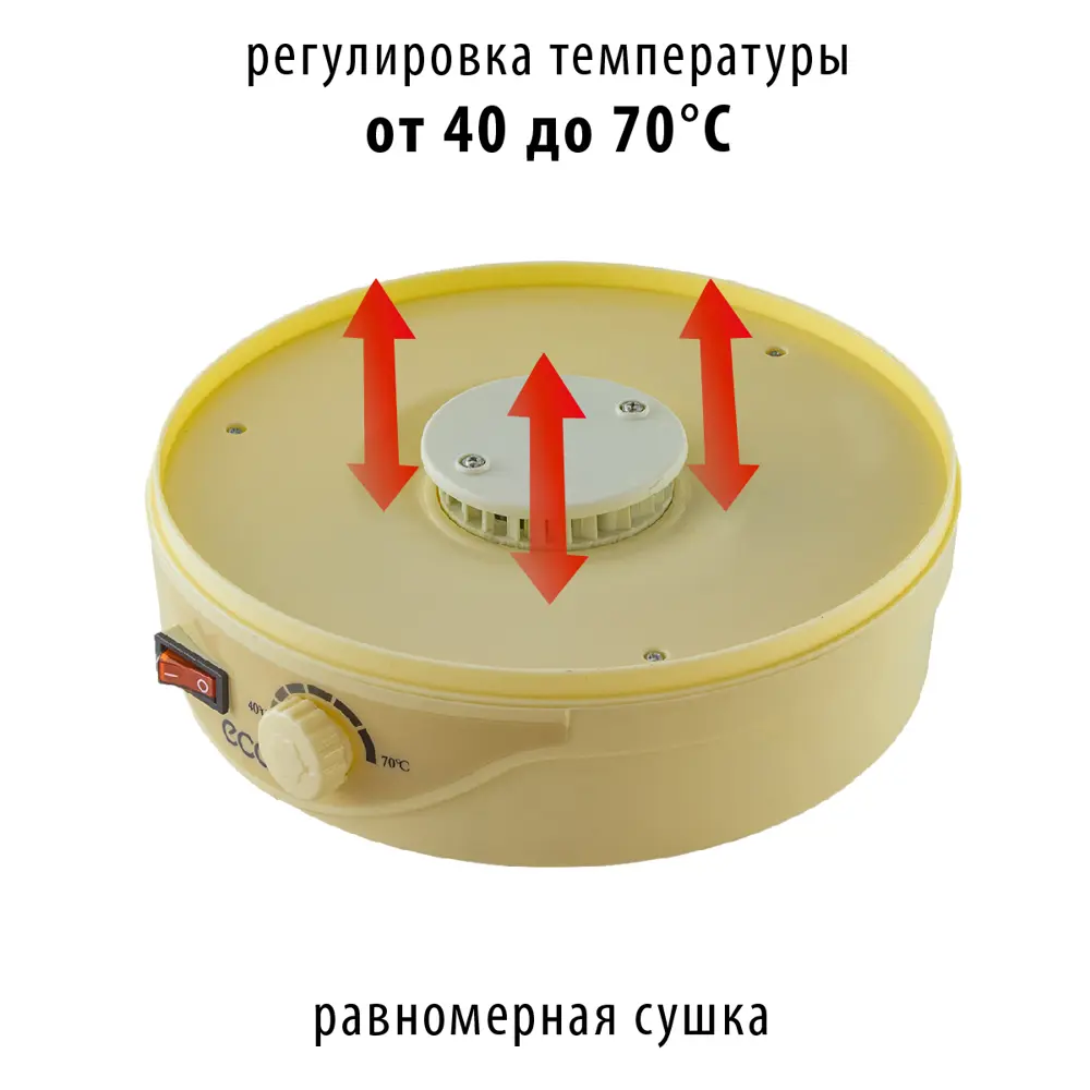 Фото 2 Сушилка для овощей и фруктов Econ ECO-3011FD 245 Вт 5 ярусов цвет бежево-белый Фото 2 Сушилка для овощей и фруктов Econ ECO-3011FD 245 Вт 5 ярусов цвет бежево-белый