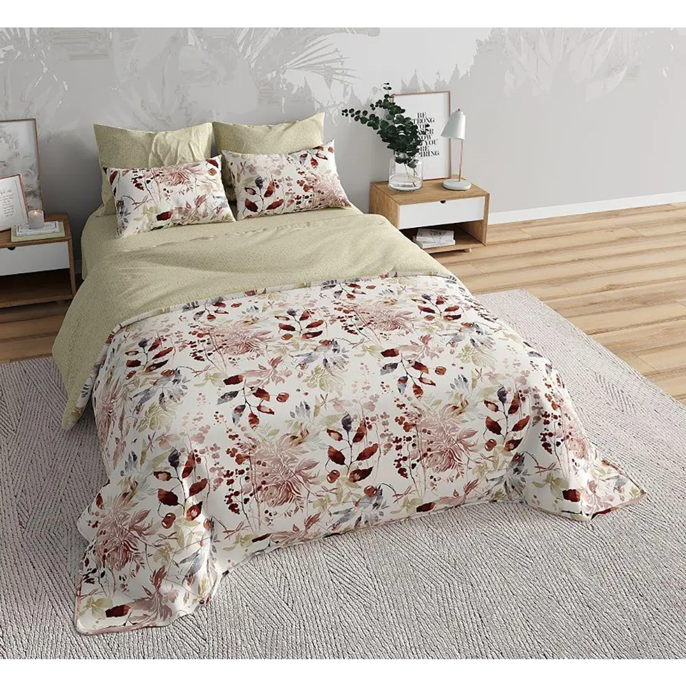 Фото Комплект постельного белья Home mercury Рябиновый взрыв 31956 1.5-спальный перкаль бежевый