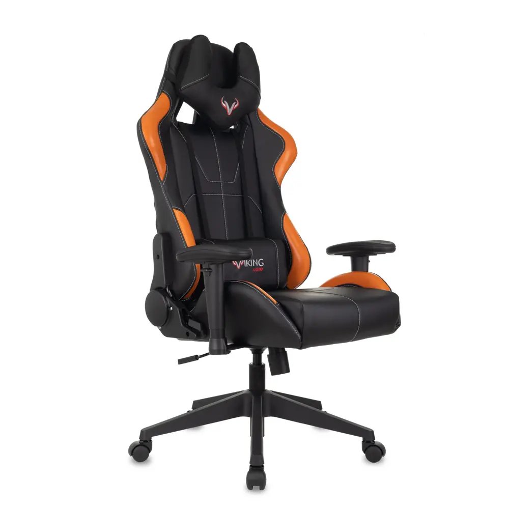 Фото Игровое кресло Бюрократ Viking 5 Aero ткань цвет черный/оранжевый Фото Игровое кресло Бюрократ Viking 5 Aero ткань цвет черный/оранжевый