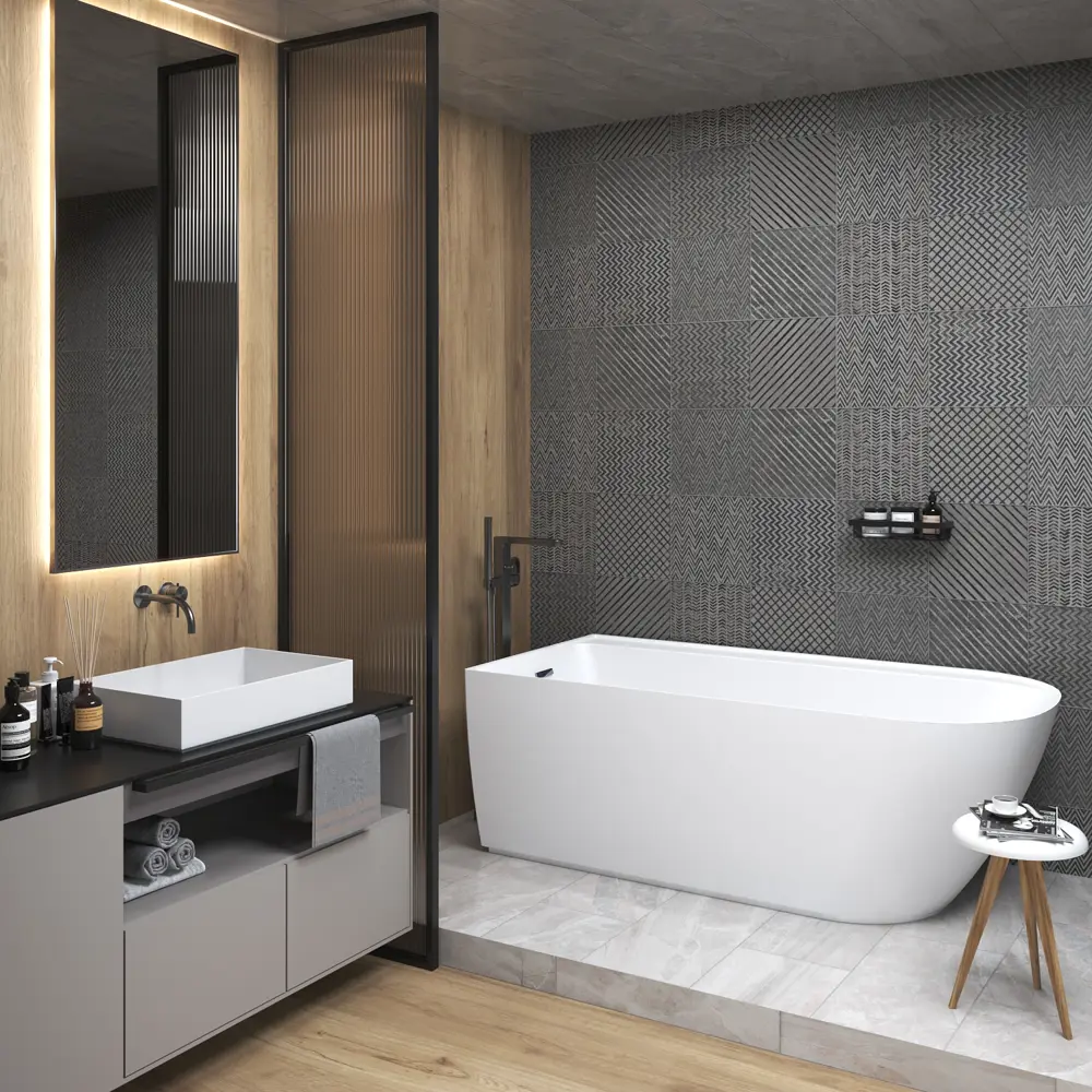 Фото 8 Отдельностоящая ванна Wellsee Camellia 236101002 акриловая 167x82 см с ножками, экраном и сливом-переливом Фото 8 Отдельностоящая ванна Wellsee Camellia 236101002 акриловая 167x82 см с ножками, экраном и сливом-переливом