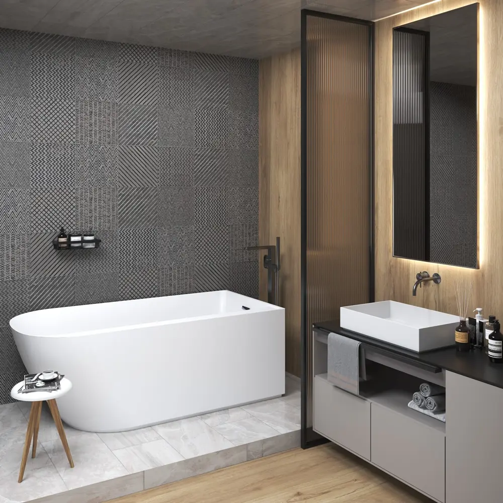 Фото 8 Отдельностоящая ванна Wellsee Camellia 236102004 акриловая 167x82 см с ножками, экраном и сливом-переливом Фото 8 Отдельностоящая ванна Wellsee Camellia 236102004 акриловая 167x82 см с ножками, экраном и сливом-переливом